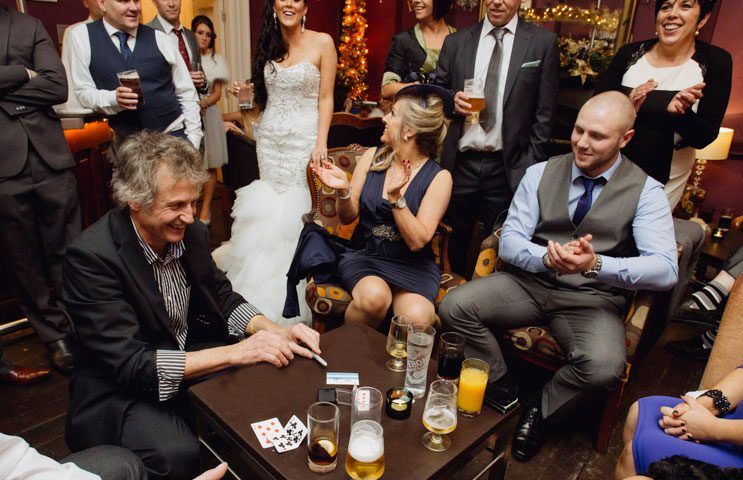 Sleight of hand entertainment at De Courceys near Cardiff